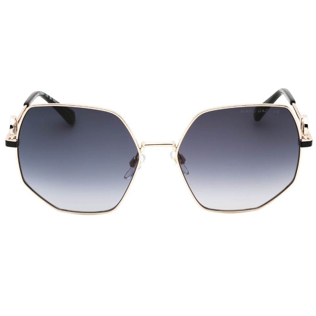 Geometrische Oversize-Sonnenbrille mit Metallrahmen