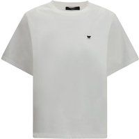 Gerades Baumwoll-T-Shirt mit Logo