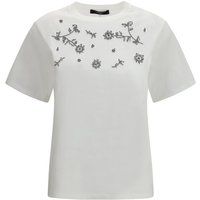 Verziertes Baumwoll-T-Shirt mit Stickerei