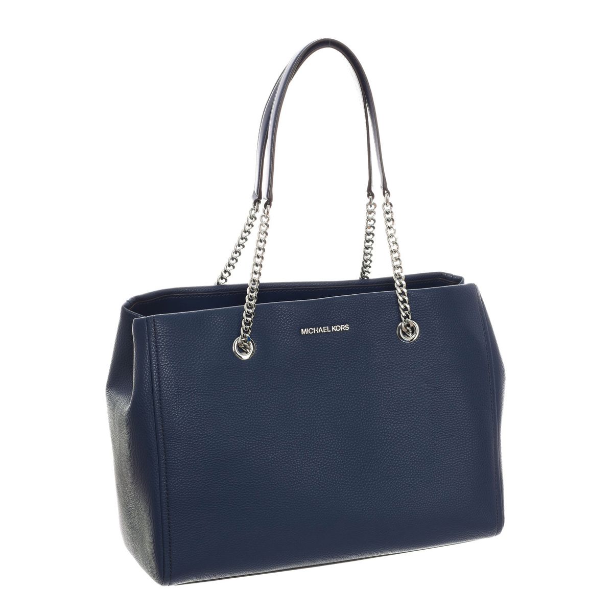 Strukturierte Schultertasche mit Kettenelementen