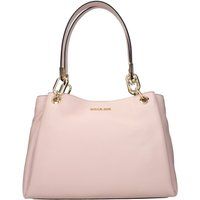 Gekörnte Leder-Handtasche mit Kettenhenkeln