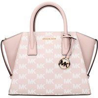 Henkeltasche mit Logo-Monogramm und ausgestellten Seiten