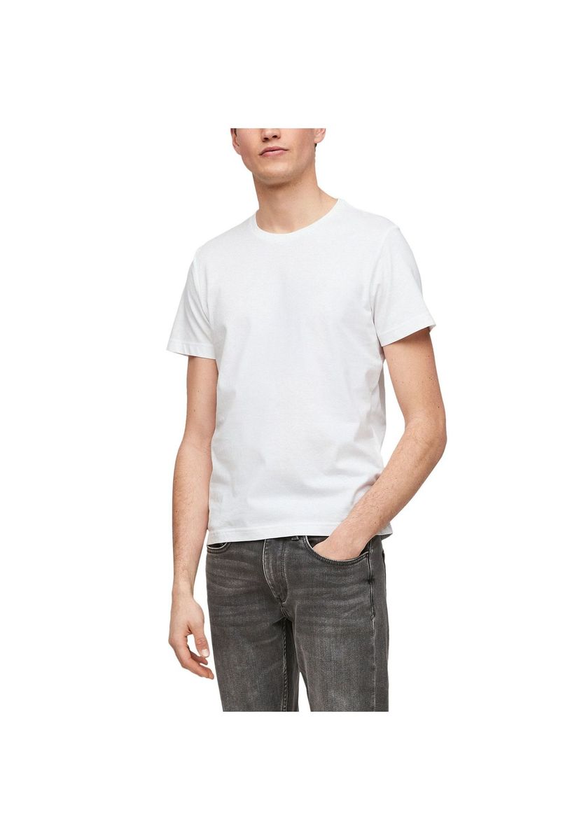 s.Oliver T-Shirt, Baumwolle, für Herren, weiß, S