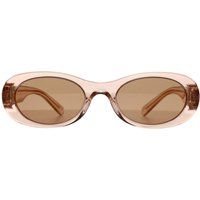 Ovale Retro-Sonnenbrille mit skulpturalen Details