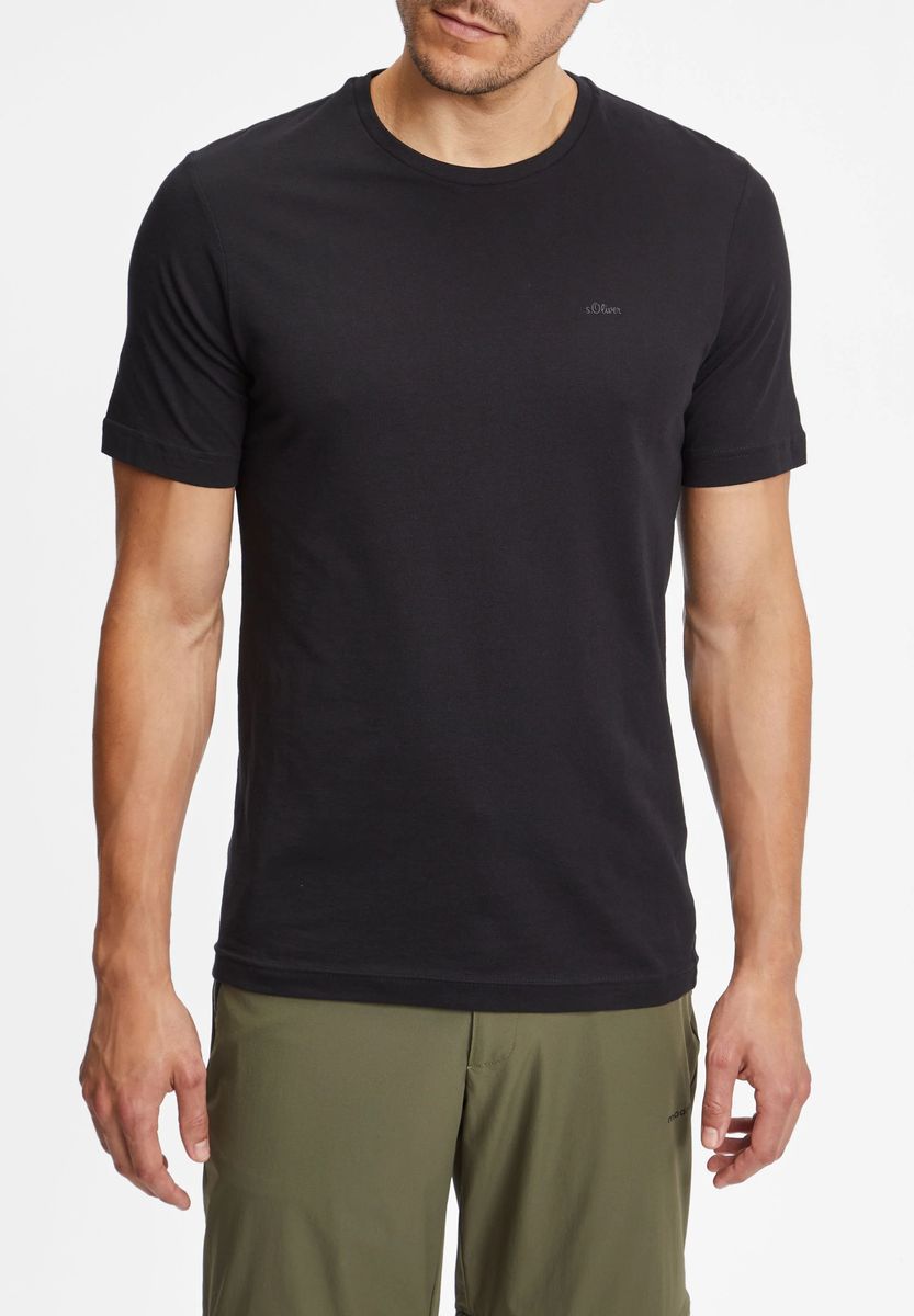 s.Oliver T-Shirt, Baumwolle, für Herren, schwarz, S