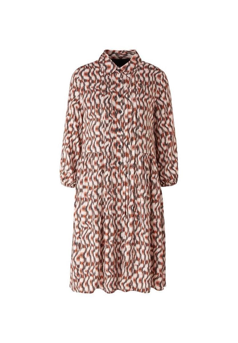 Gemustertes Midi-Hemdkleid mit Kragen