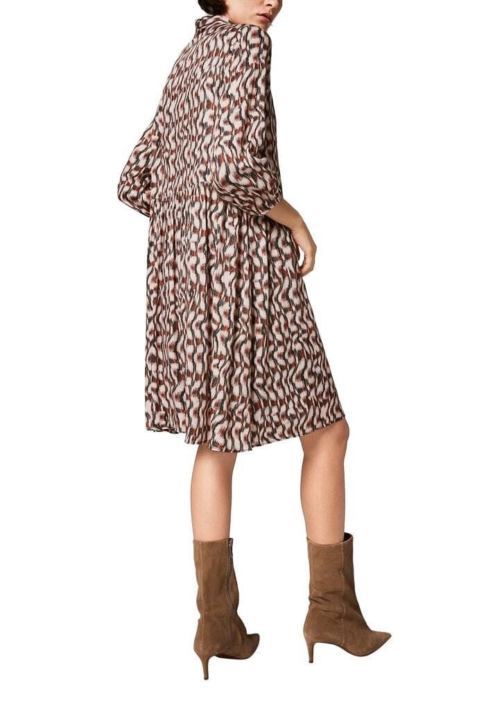 Gemustertes Midi-Hemdkleid mit Kragen