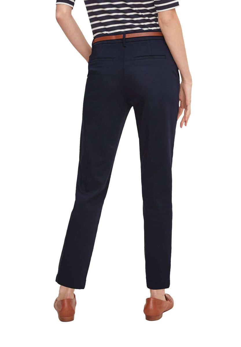 Cropped Slim-Fit Chinohose mit Gürtel