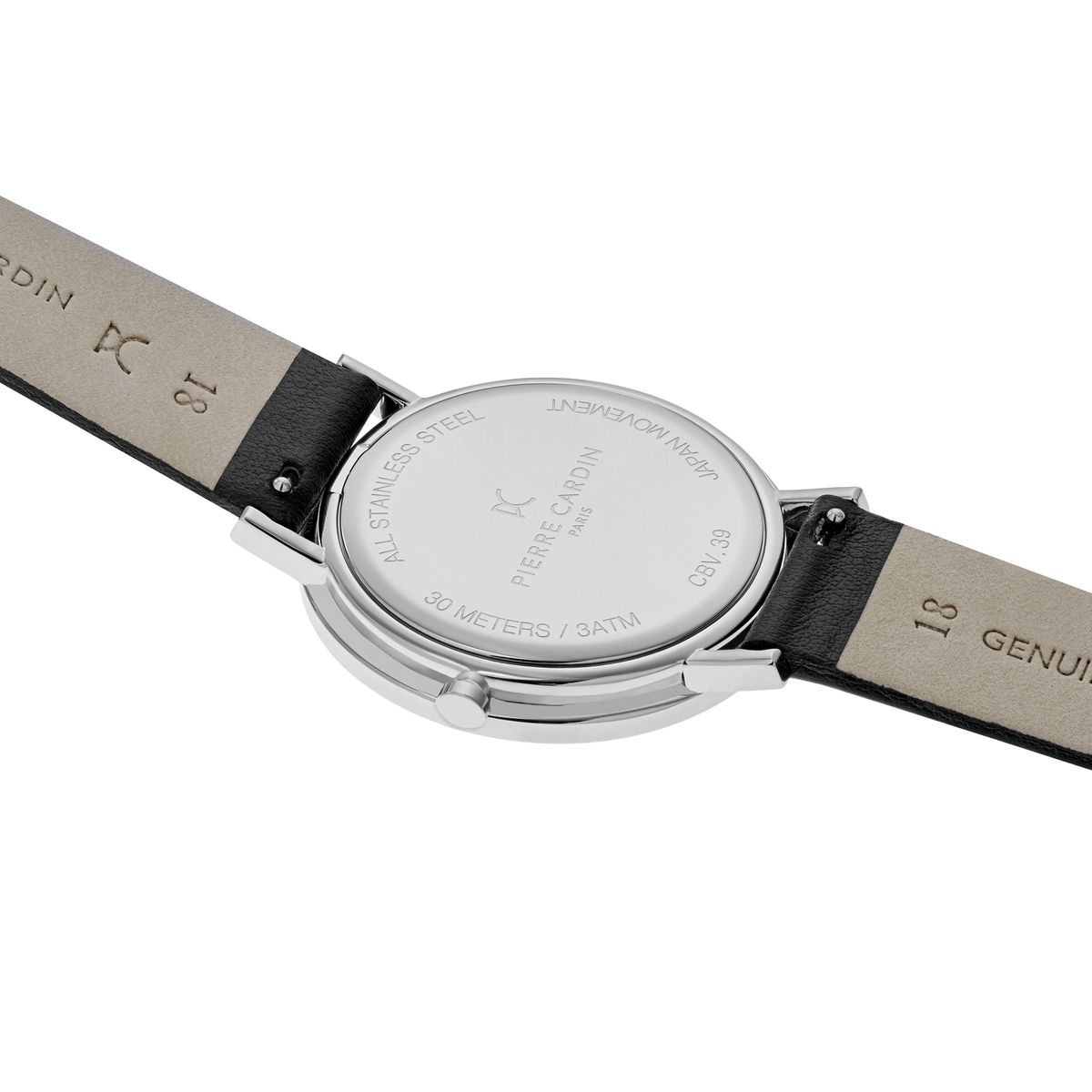 Minimalistische runde Lederarmbanduhr