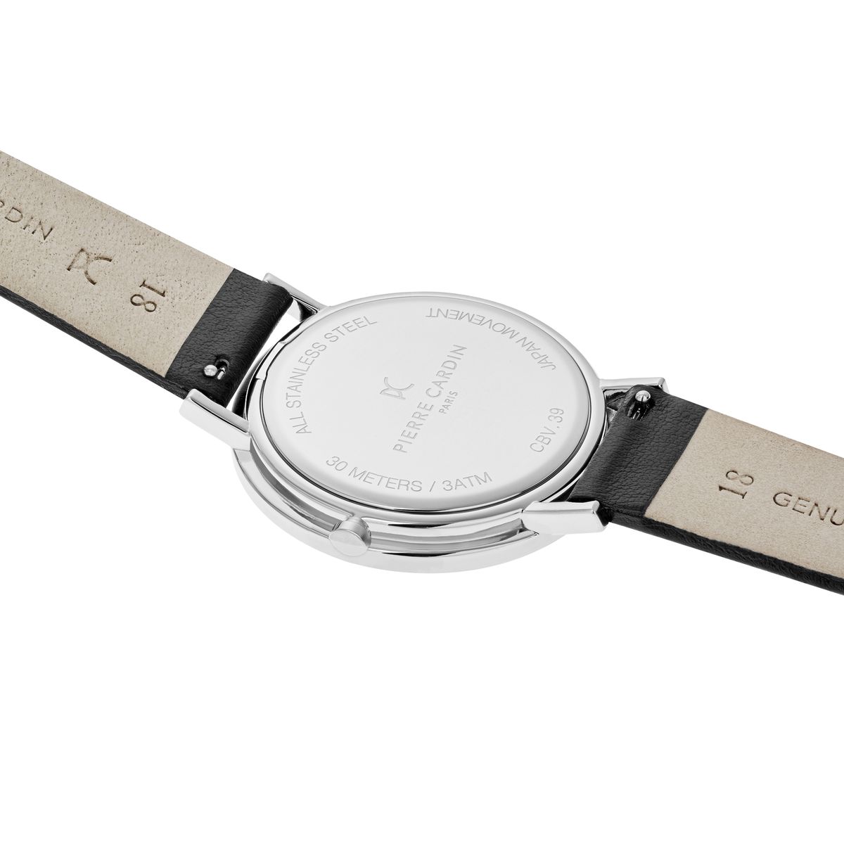 Minimalistische flache Lederarmbanduhr