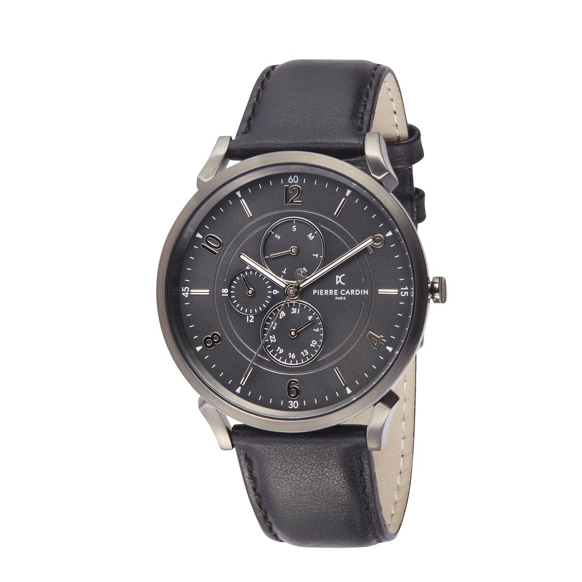 Moderne Multi-Zifferblatt Lederarmbanduhr