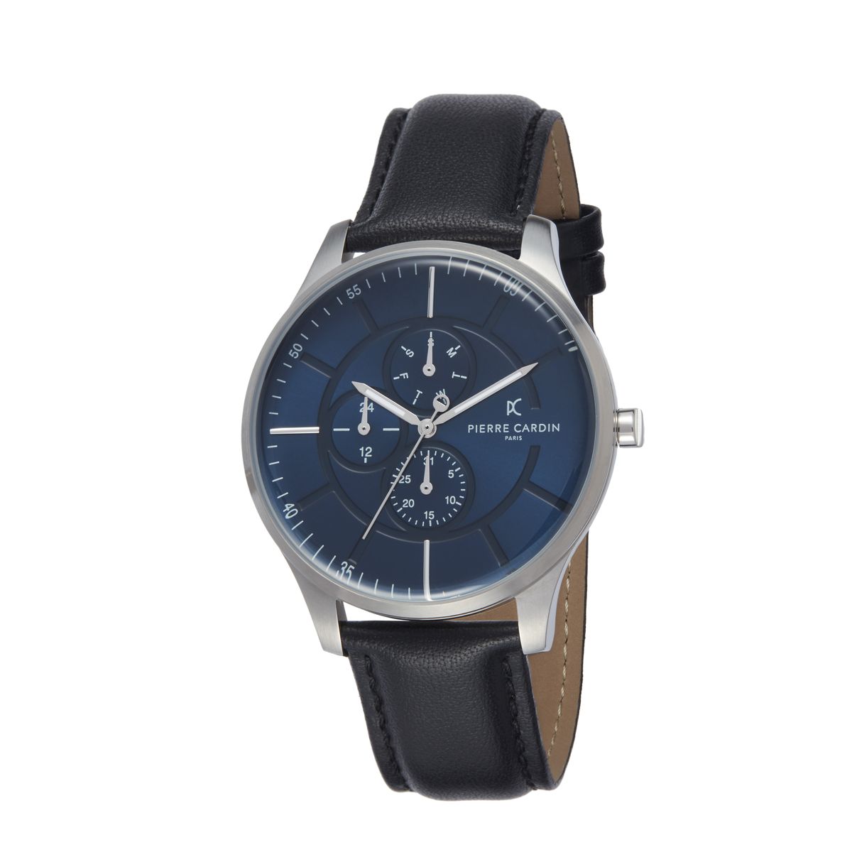 Elegante Multifunktionsuhr mit Lederarmband