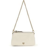 Leder-Schultertasche mit doppeltem Reißverschluss