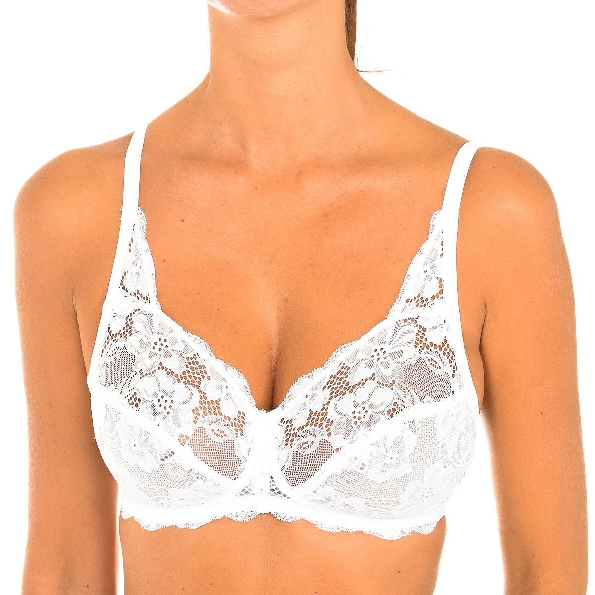 Bügelloser BH mit floraler Spitze