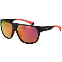 Markante Flat-Top Shield-Sonnenbrille mit Spiegelglas