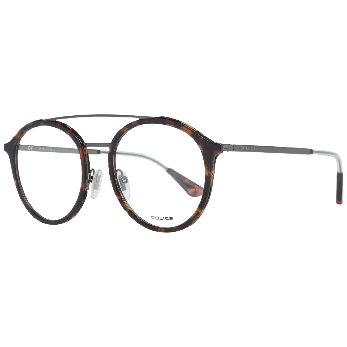 Runde Schildpatt-Brille mit Doppelsteg
