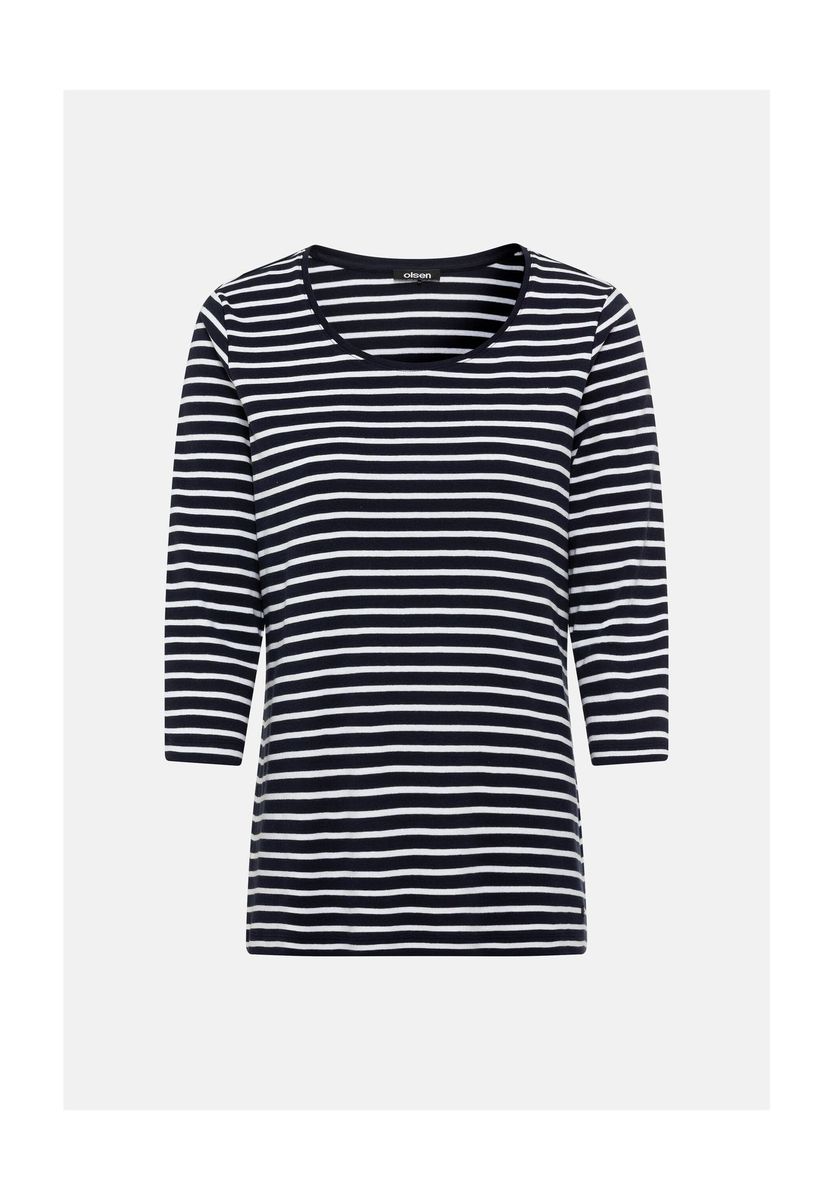 Klassisches gestreiftes Dreiviertelarm-Shirt