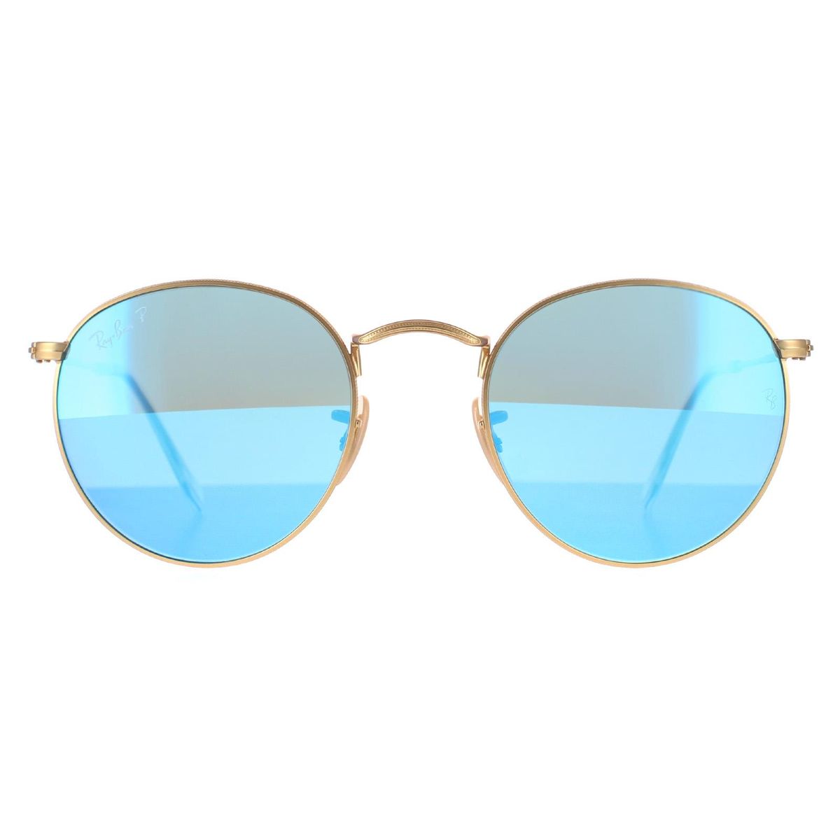 Runde Metallsonnenbrille mit verspiegelten Gläsern