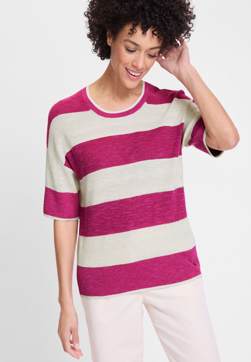 olsen Cora Strickshirt, Halbarm, für Damen, lila|weiß, 36