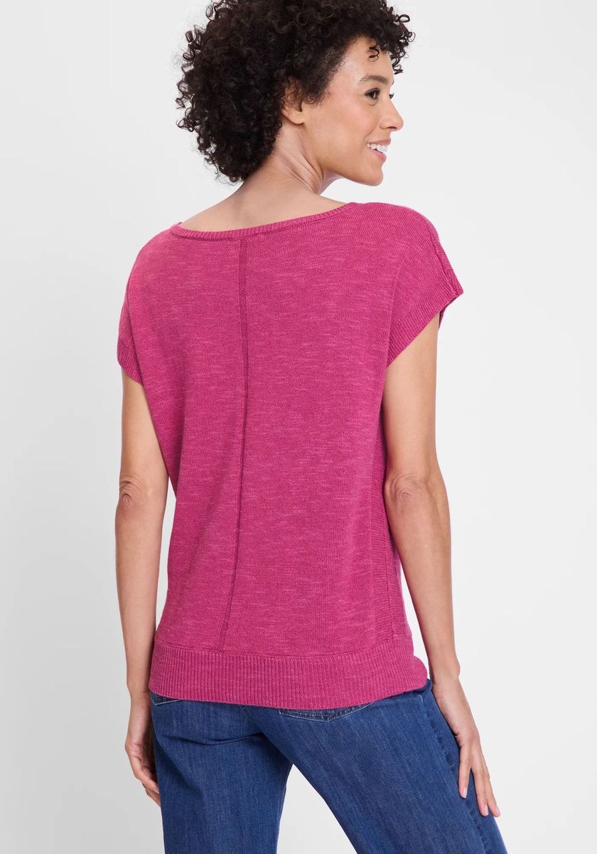 olsen Cora Strickshirt, Kurzarm, für Damen, lila, 40