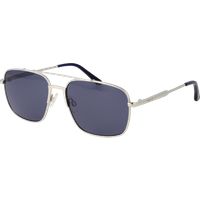 Rechteckige Metall-Sonnenbrille mit Doppelsteg
