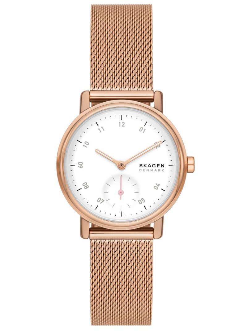 Minimalistische Mesh-Uhr mit Hilfszifferblatt