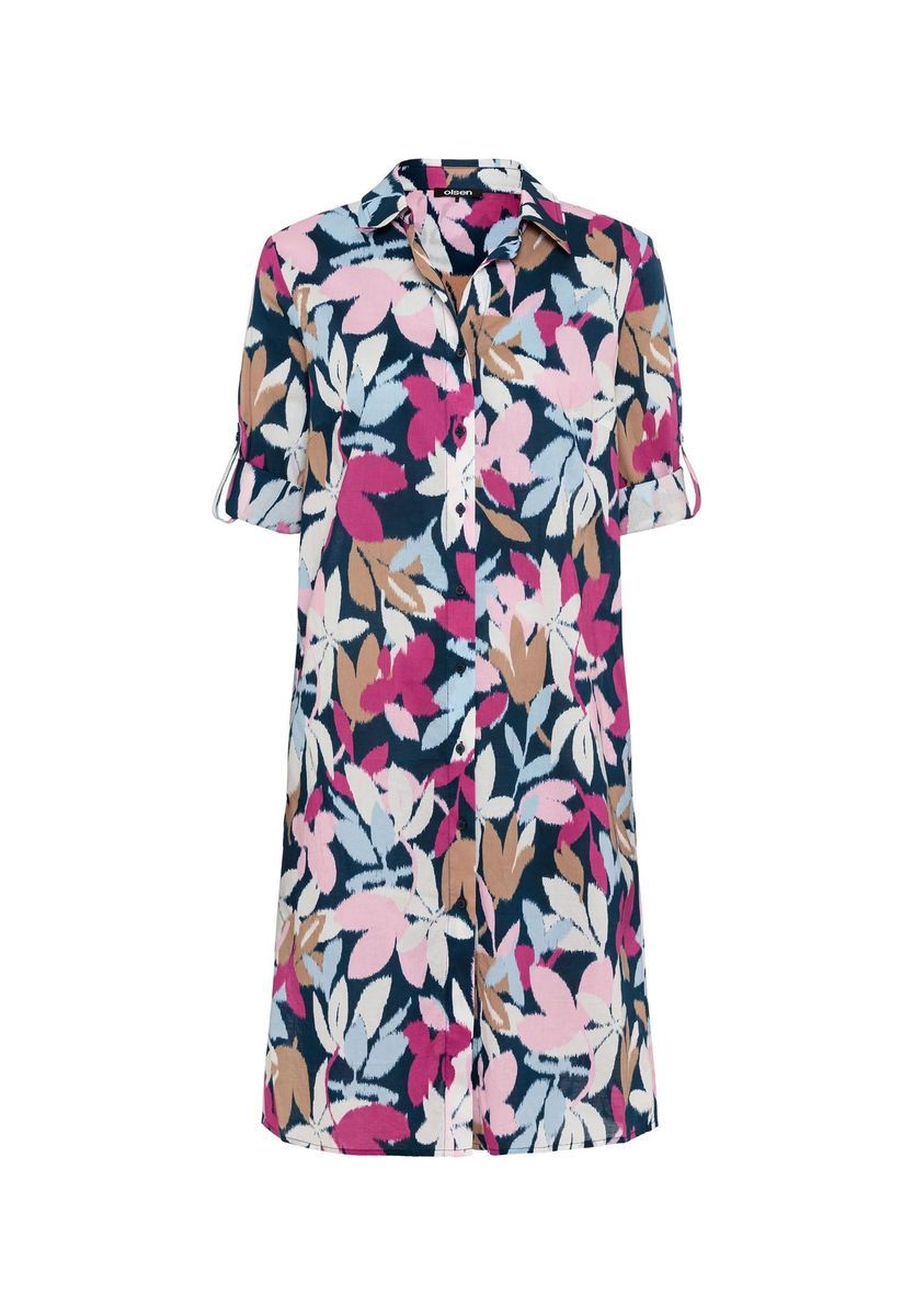 olsen Hemdblusenkleid, 3/4-Arm, für Damen, blau, 38