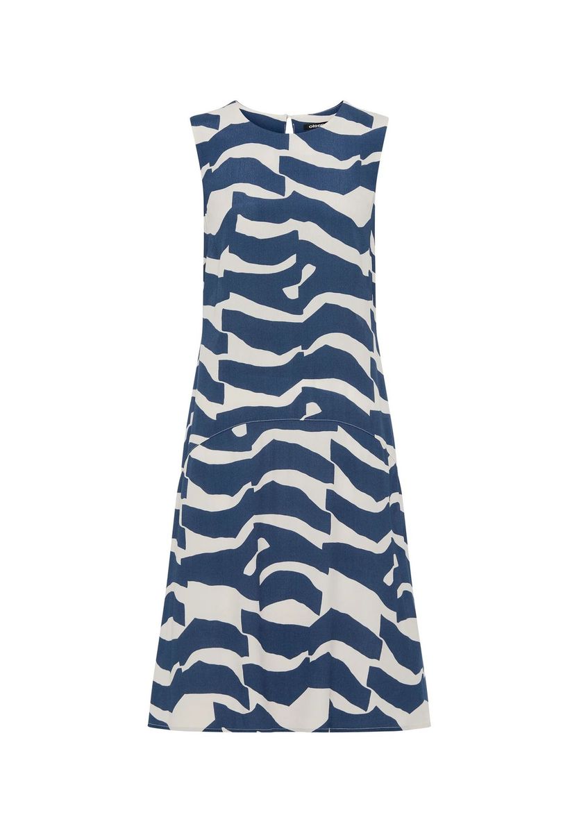 olsen Sommerkleid, Knopfverschluss, für Damen, blau|weiß, 38