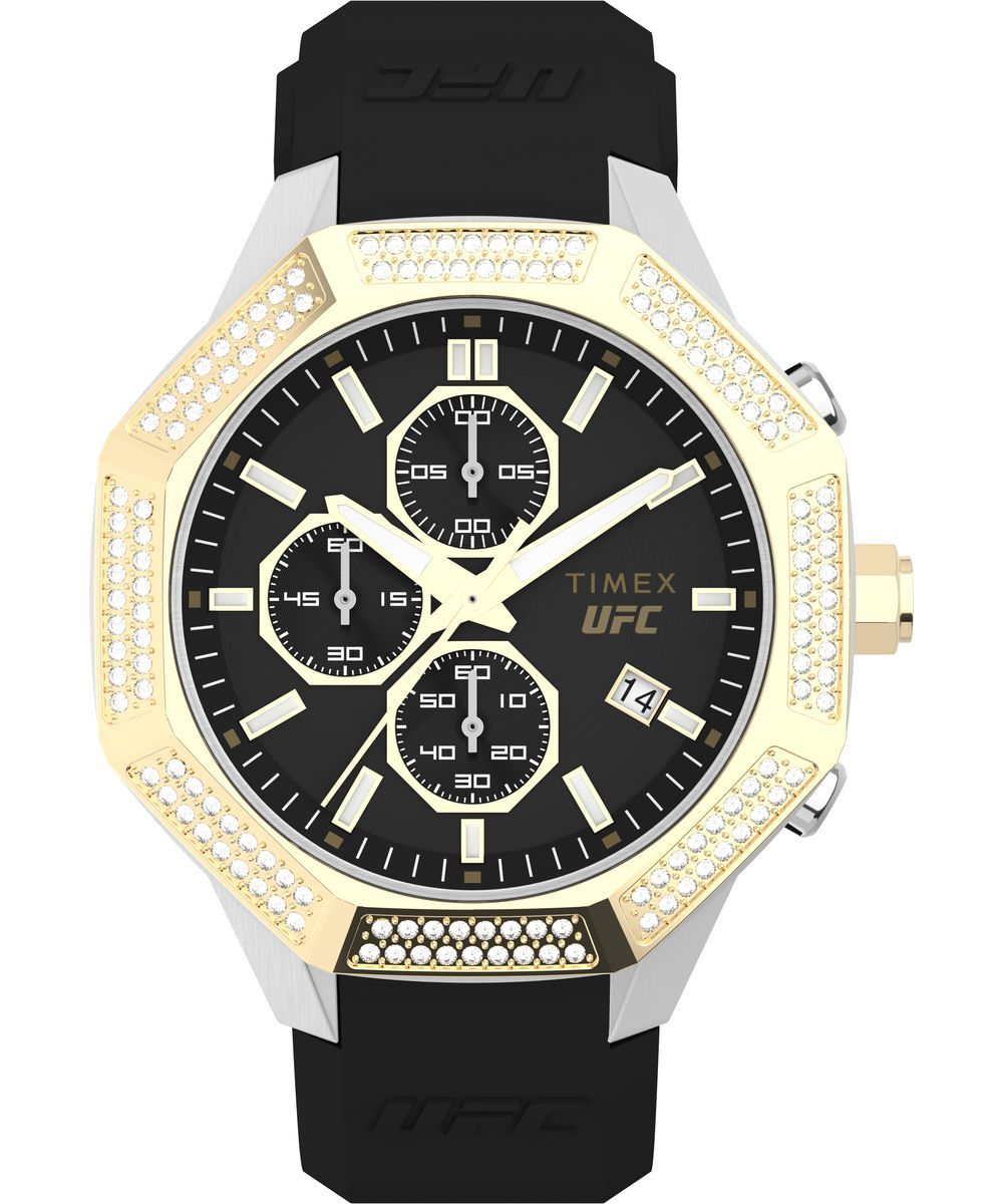 Chronograph mit Schmucksteinen und Silikonarmband
