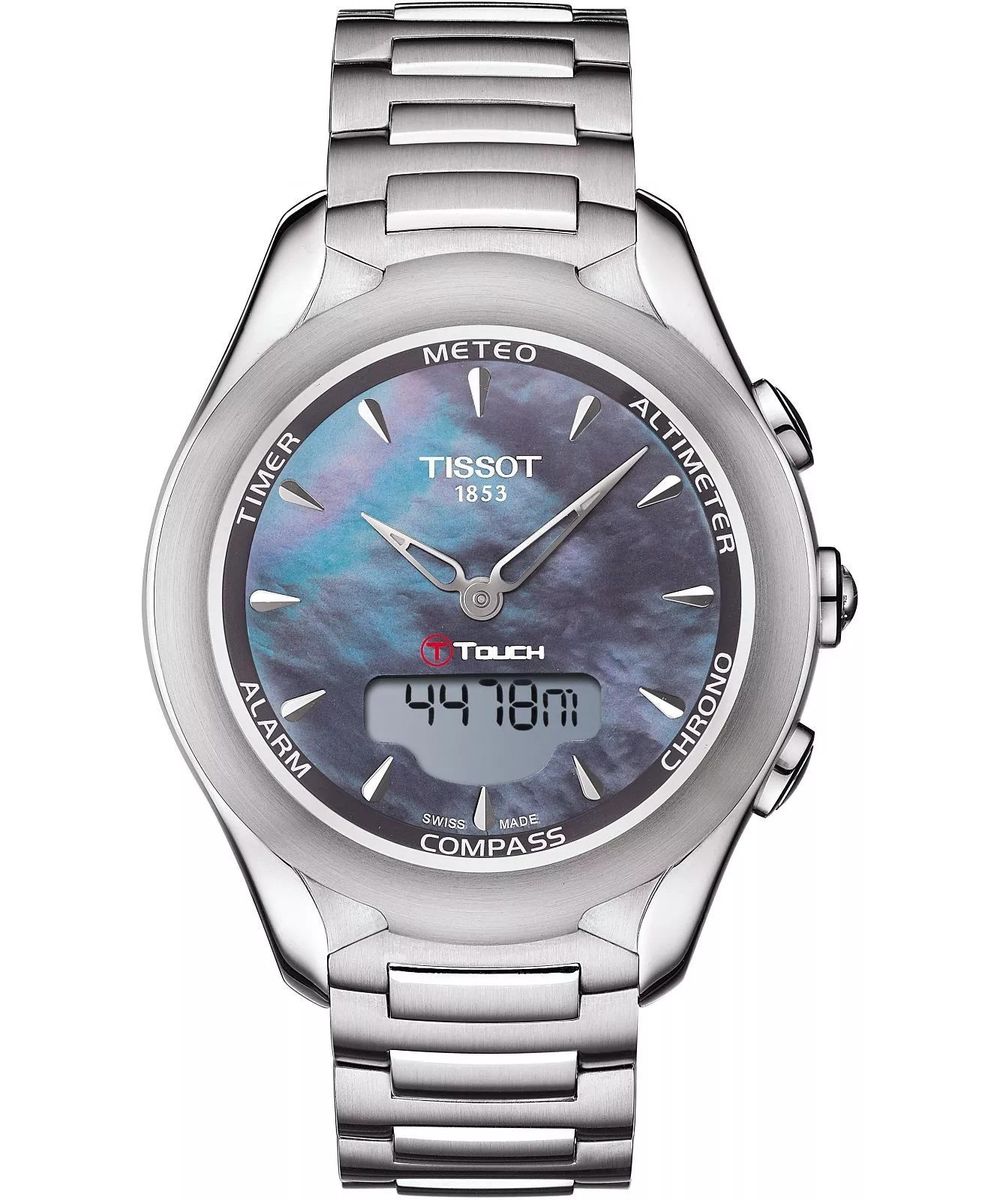 Solarbetriebene Armbanduhr mit Perlmutt