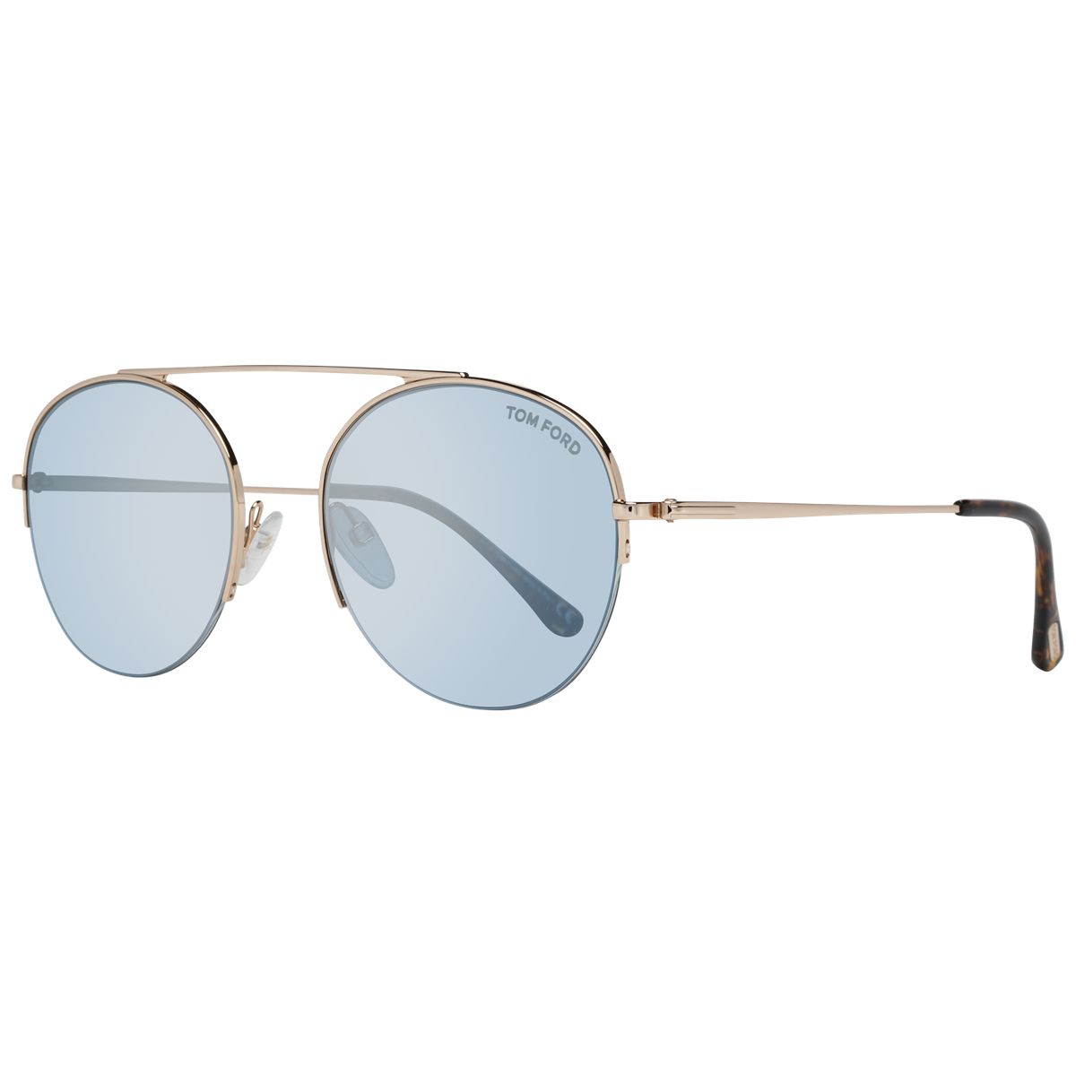 Verspiegelte Doppelsteg-Sonnenbrille in Oval-Form