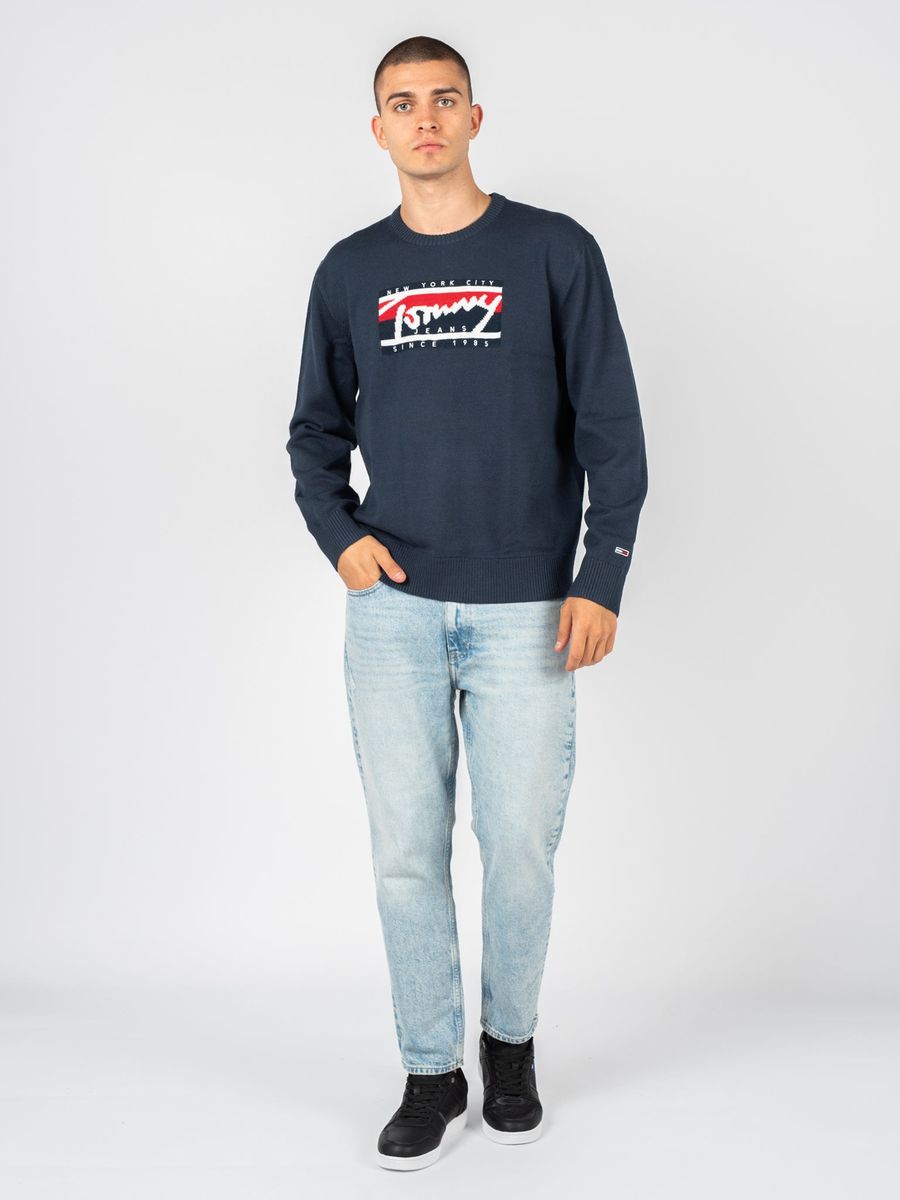 Strickpullover mit Grafik-Logo
