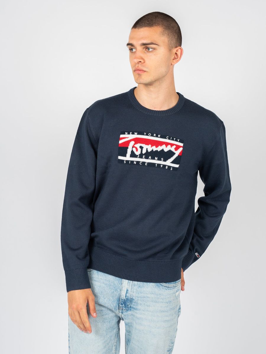 Strickpullover mit Vintage-Grafik-Print