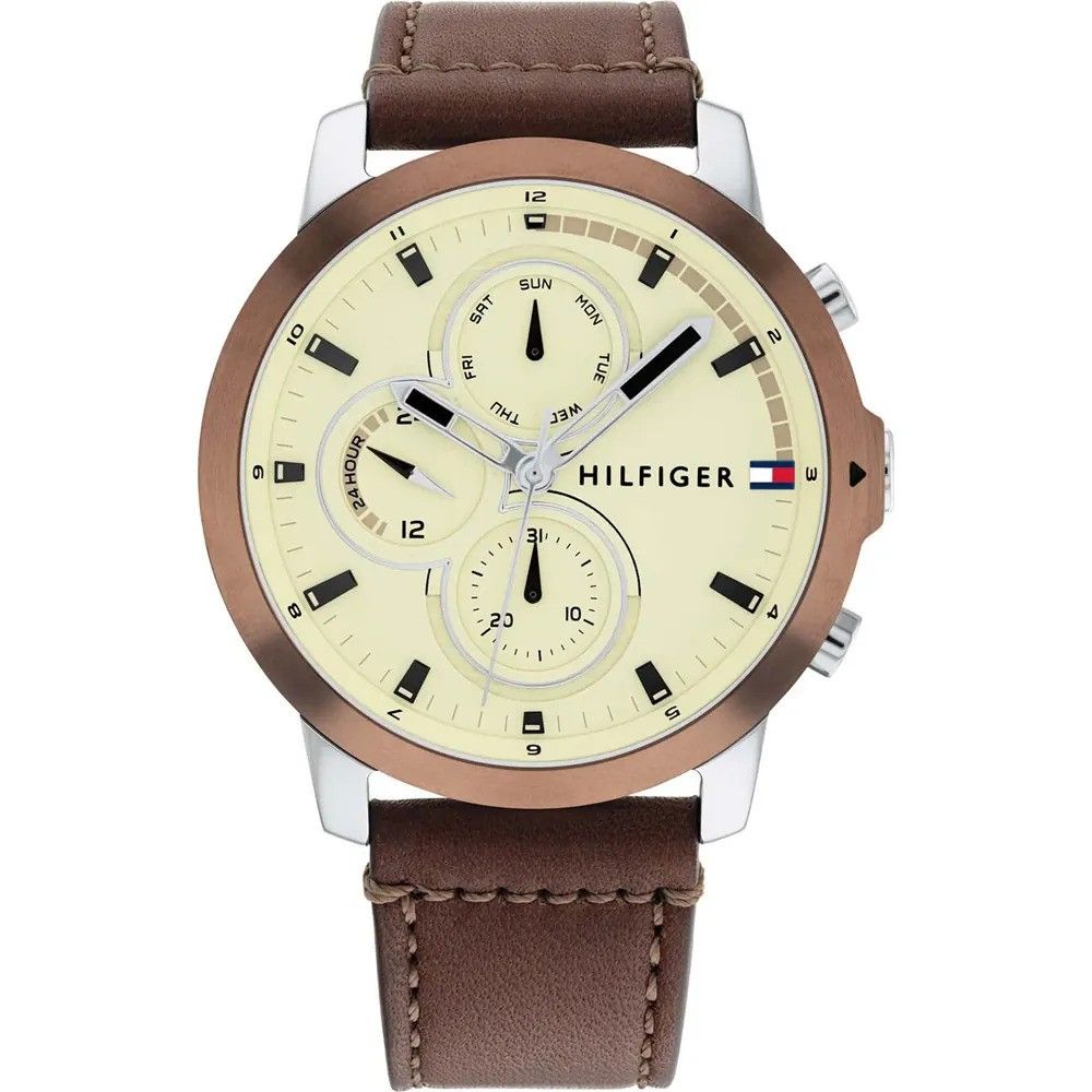 Multifunktionsuhr mit Lederarmband