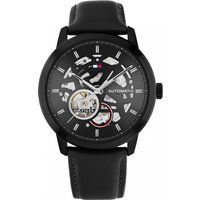 Skelett-Automatikuhr mit Lederarmband