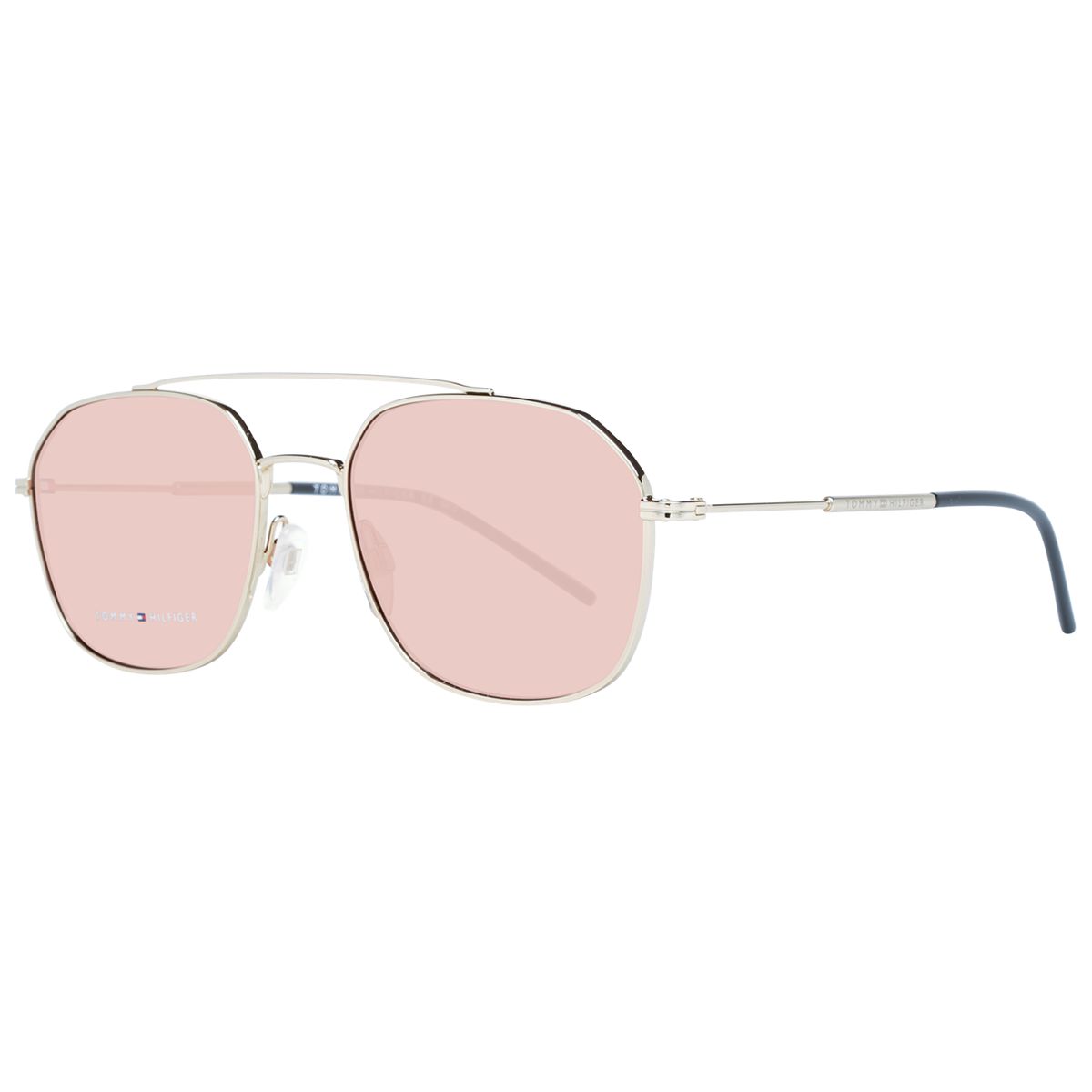 Eckige Doppelsteg-Sonnenbrille aus Metall
