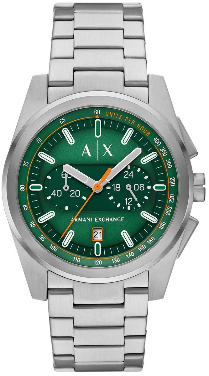 Sportlicher Chronograph mit grünem Zifferblatt