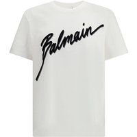 Baumwoll-T-Shirt mit Flock-Schriftzug