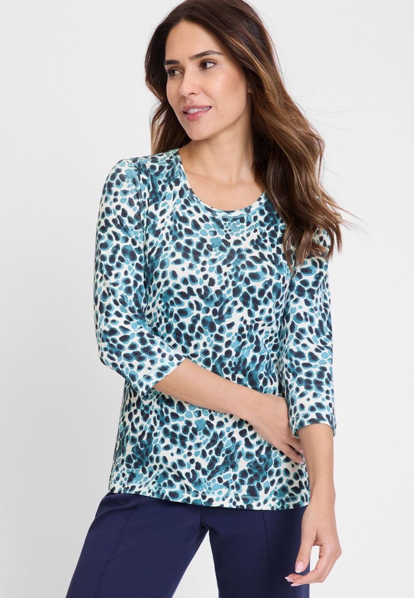 Bedrucktes Dreiviertelarm T-Shirt