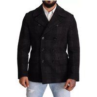 Strukturierter Pea Coat mit Karomuster