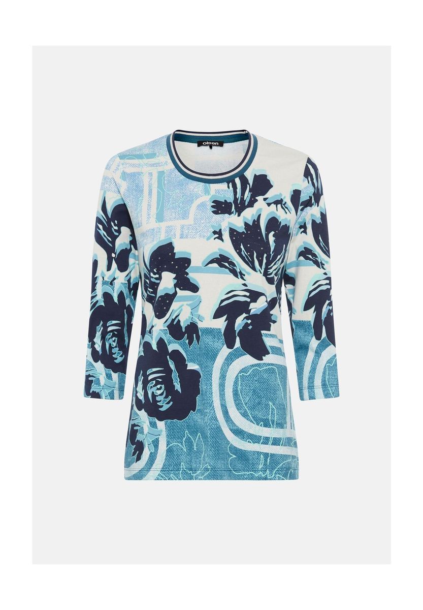 olsen Shirt, Langarm, für Damen, blau, 38