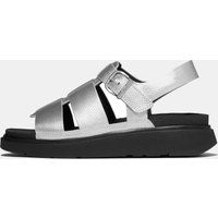 Fischer-Sandalen mit Metallic-Optik und Plateau