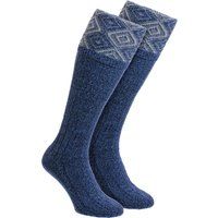 Kniehohe Wollsocken mit Rautenmuster