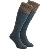 Kniehohe Wollsocken mit Honigwaben-Struktur
