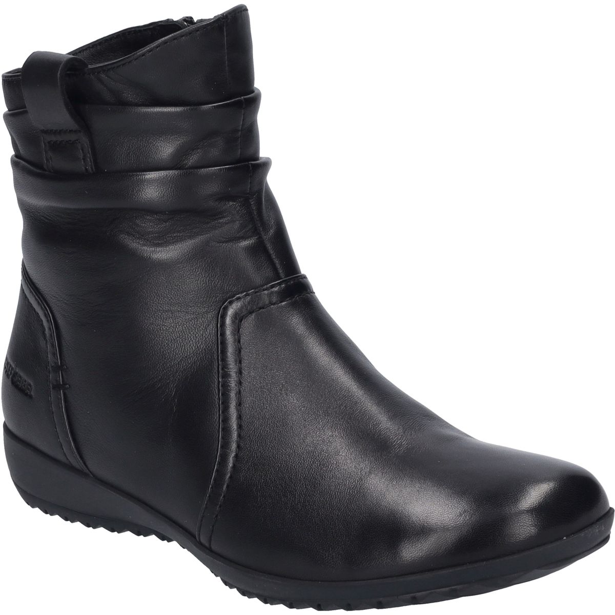 Geraffte Ankle Boots aus Nappaleder