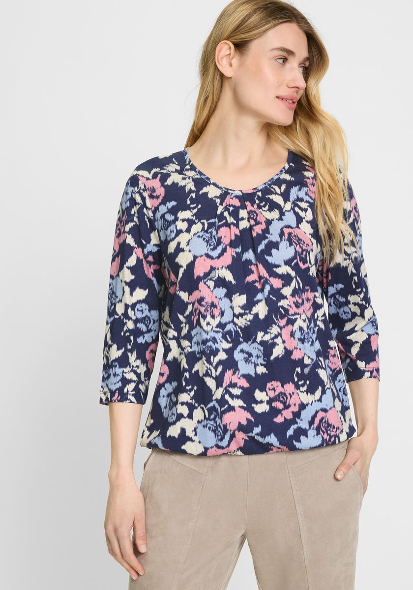 olsen Shirtbluse, 3/4-Arm, für Damen, blau|rosa|beige, 38