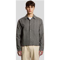 Leichtes Kariertes Druckknopf-Overshirt