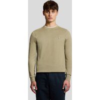 Feinstrick-Baumwollpullover mit Rundhalsausschnitt