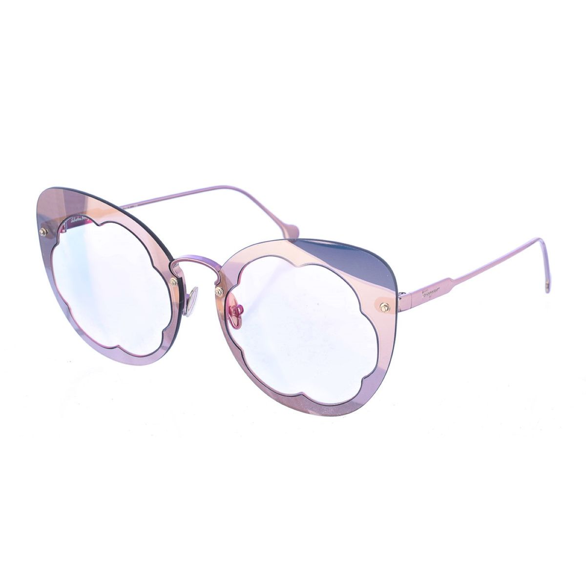 Randlose Oversized-Sonnenbrille mit Wellenrand