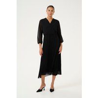 Plissee-Midikleid mit transparenten Ärmeln